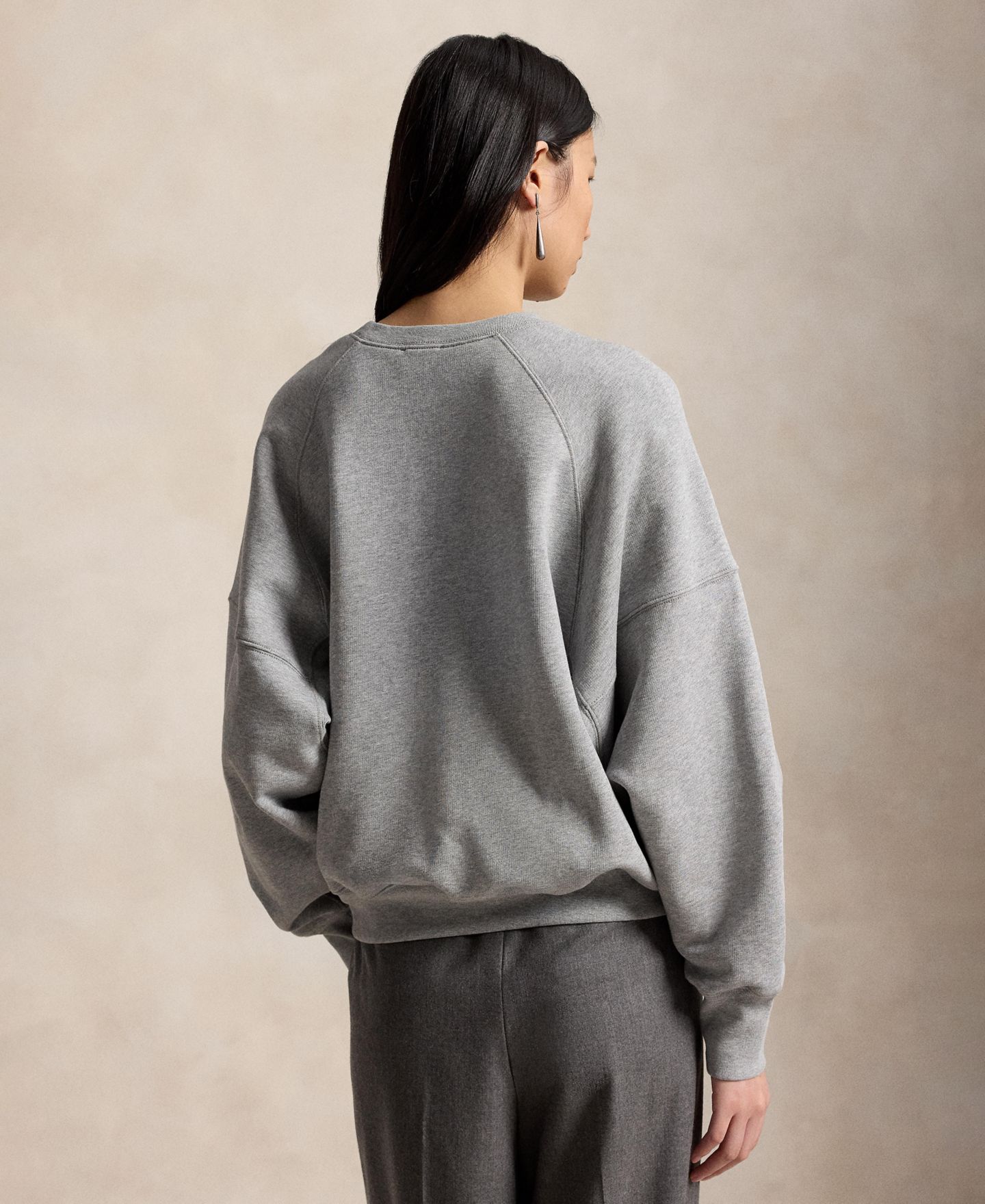 Женский свитшот Polo Ralph Lauren PRL Crest Fleece Crewneck, цвет: Меланжевый — фото 4
