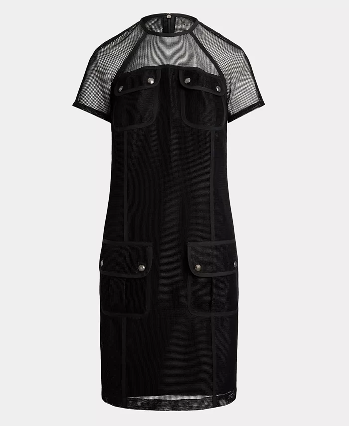 Women's Mesh Short-Sleeve Shift Dress - thumbnail 4