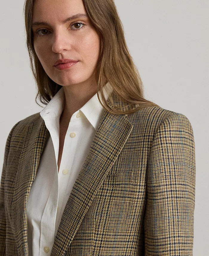 Women's Glen Plaid Padded Blazer - thumbnail 4