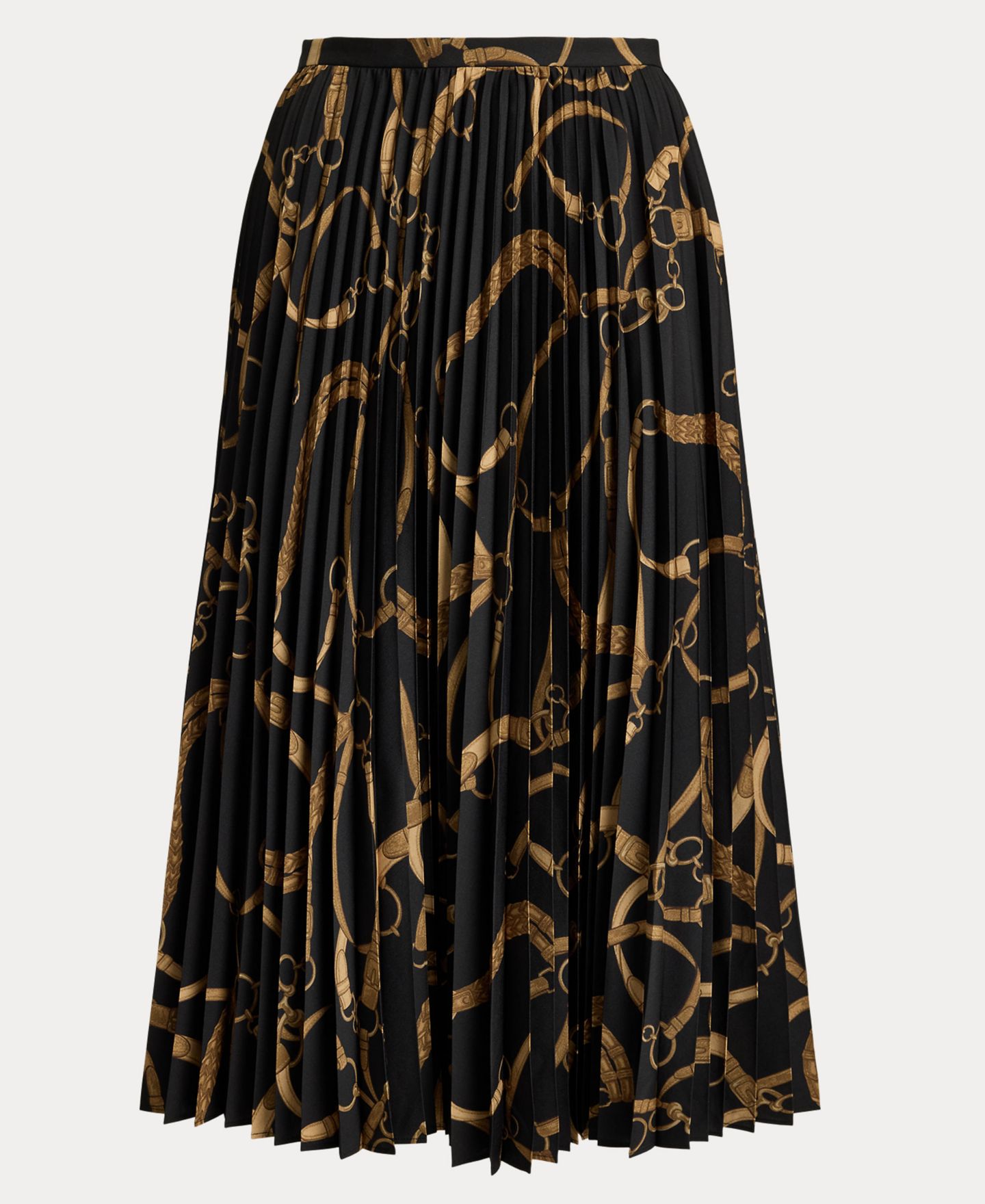 Женская юбка Lauren Ralph Lauren Belting Print Pleated, цвет: Чёрный / Рыжевато-коричневый — фото 5