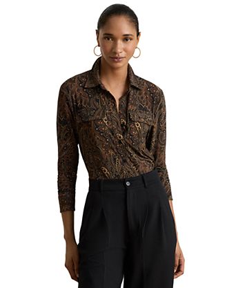 macys dress shirts womens Women's Button Up & Tops and button front closure Women's Long Sleeve Button Up