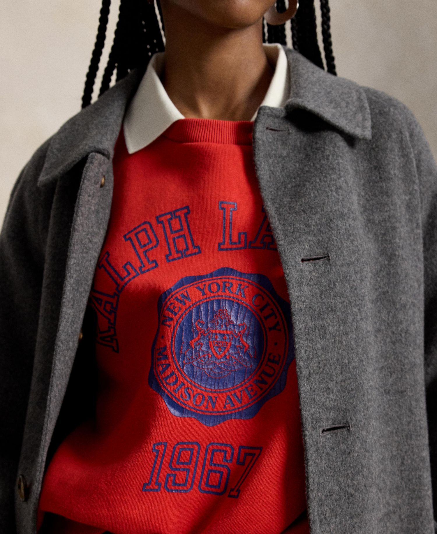 Women's Polo Collar Crewneck Sweatshirt