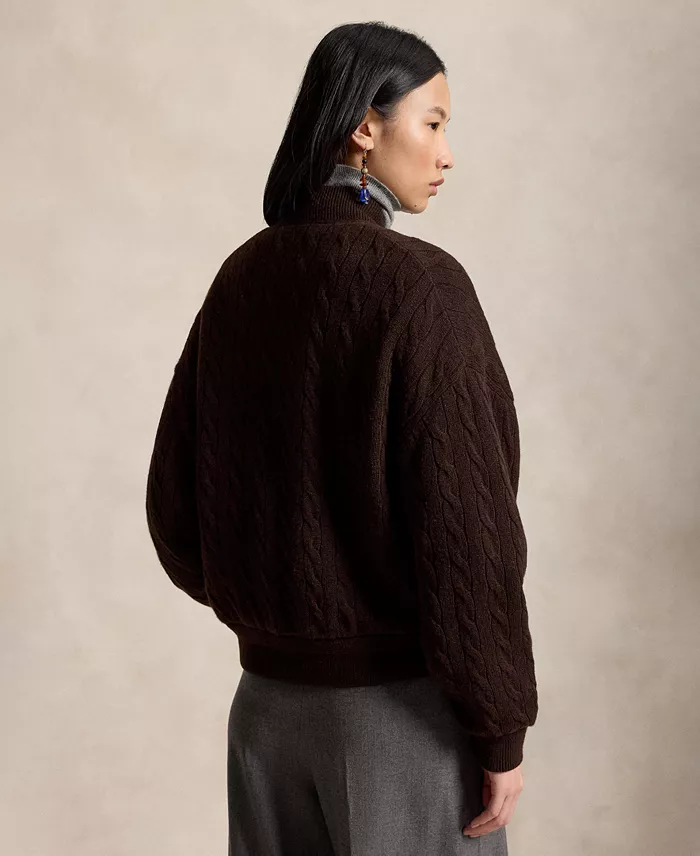 Women's Cable-Knit Logo Button Jacket - thumbnail 10