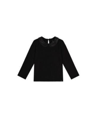 Toddler Girl 2T- 5T Organic Cotton T-Shirt with Peter Pan Collar