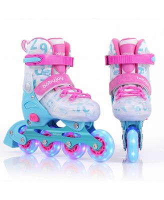 Kids Inline Skates for Boys Girls, Adjustable Illuminating Roller Skates