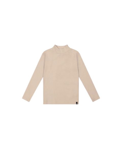 Топ Deux par Deux Brushed Rib Mock Neck для девочек, цвет: Бежевый