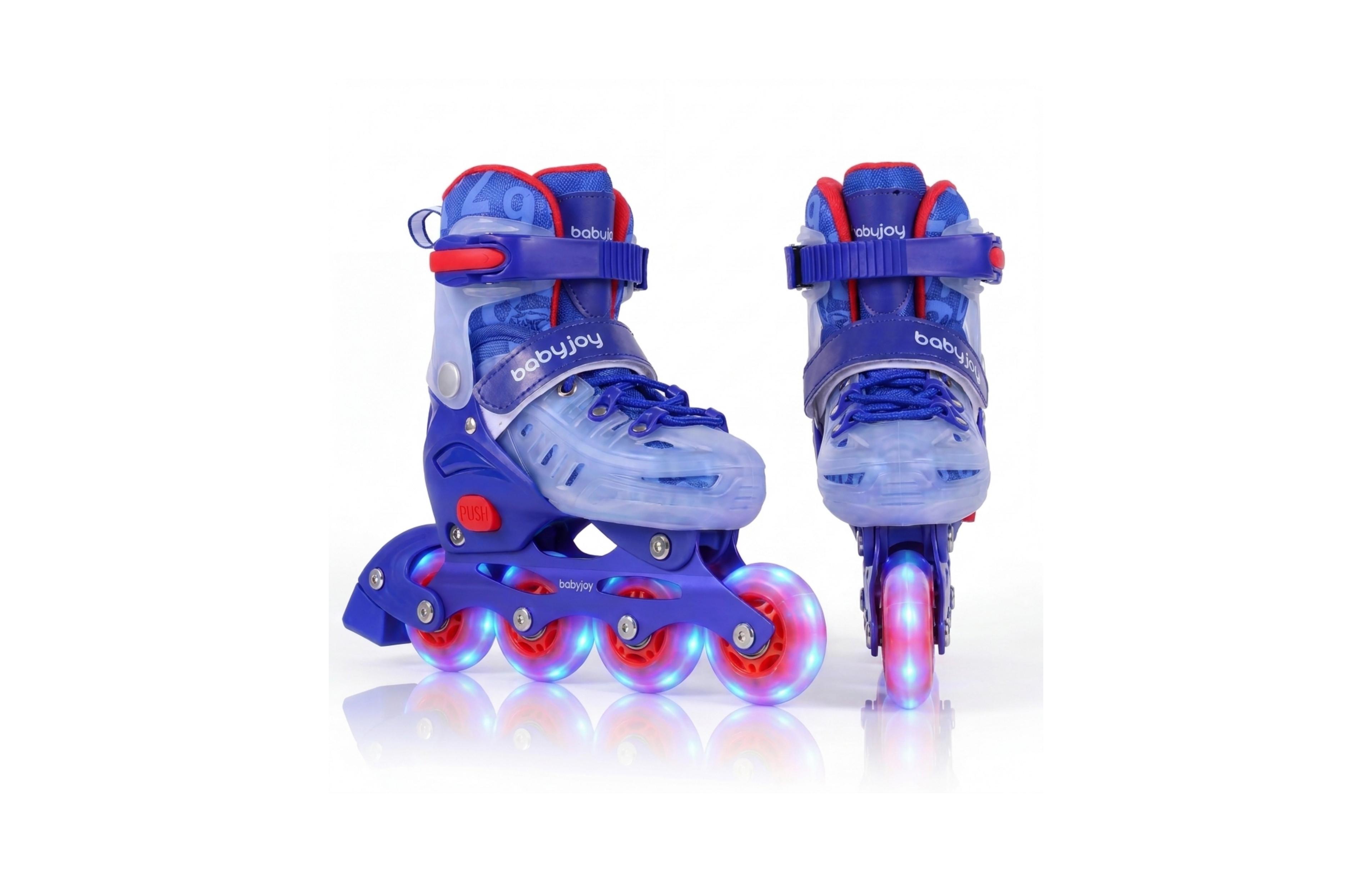 Costway Kids Inline Skates for Boys Girls, Adjustable Illuminating Roller