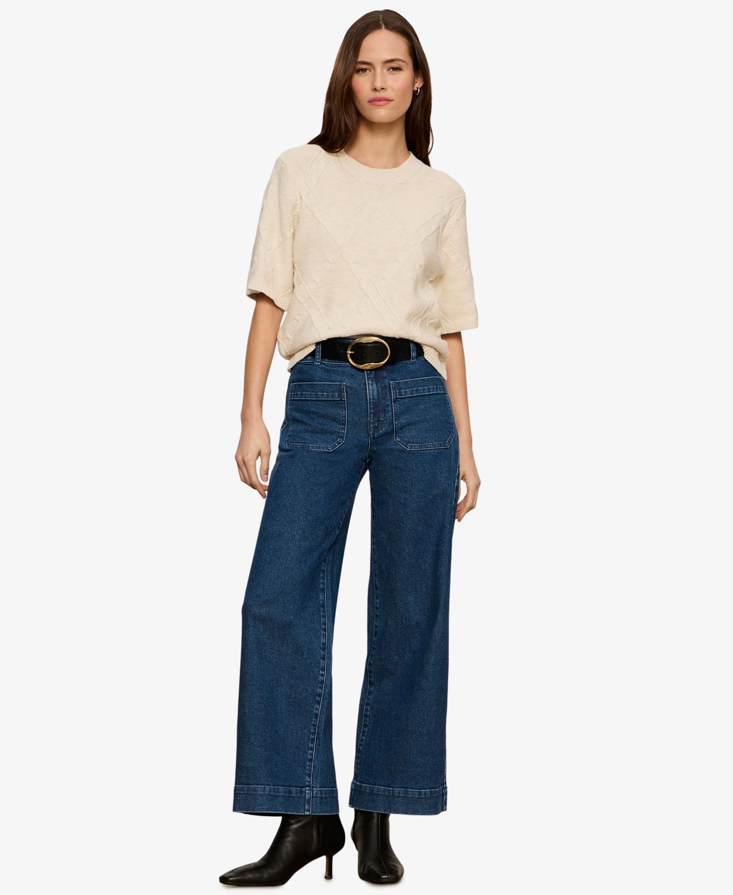 Женский свитер Sanctuary Short-Sleeve Cotton Sweater T-Shirt, цвет: Костяной — фото 2