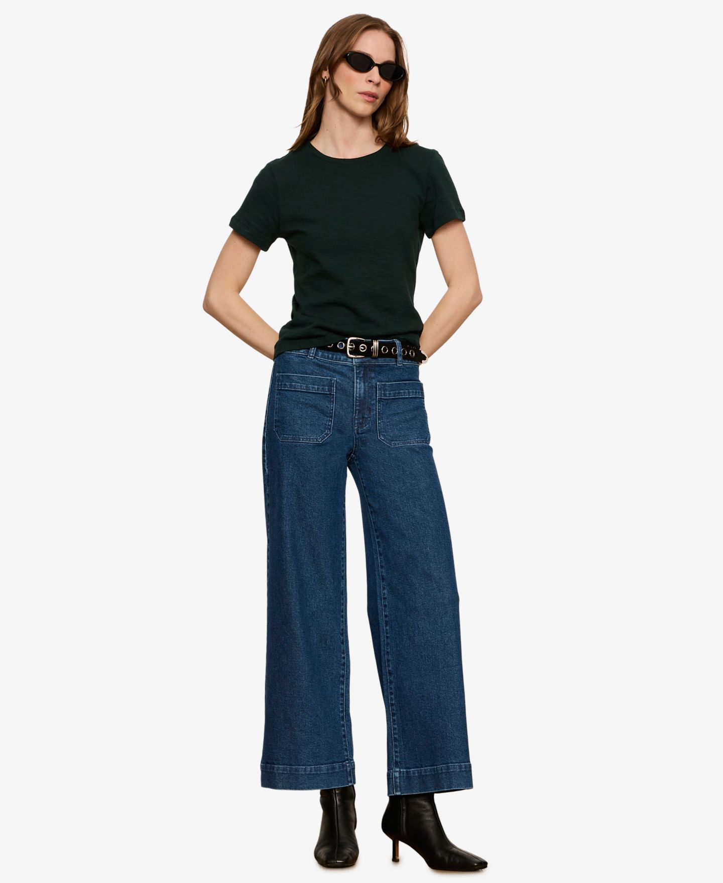 Женские джинсы Sanctuary Petite Mid-Rise Wide-Leg, цвет: Last Chance — фото 7