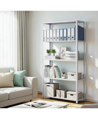 5 Tier Storage Shelf, 68 Inch Heavy Duty Metal Shelving Unit with Adjustable Shelves for Kitchen or Pantry