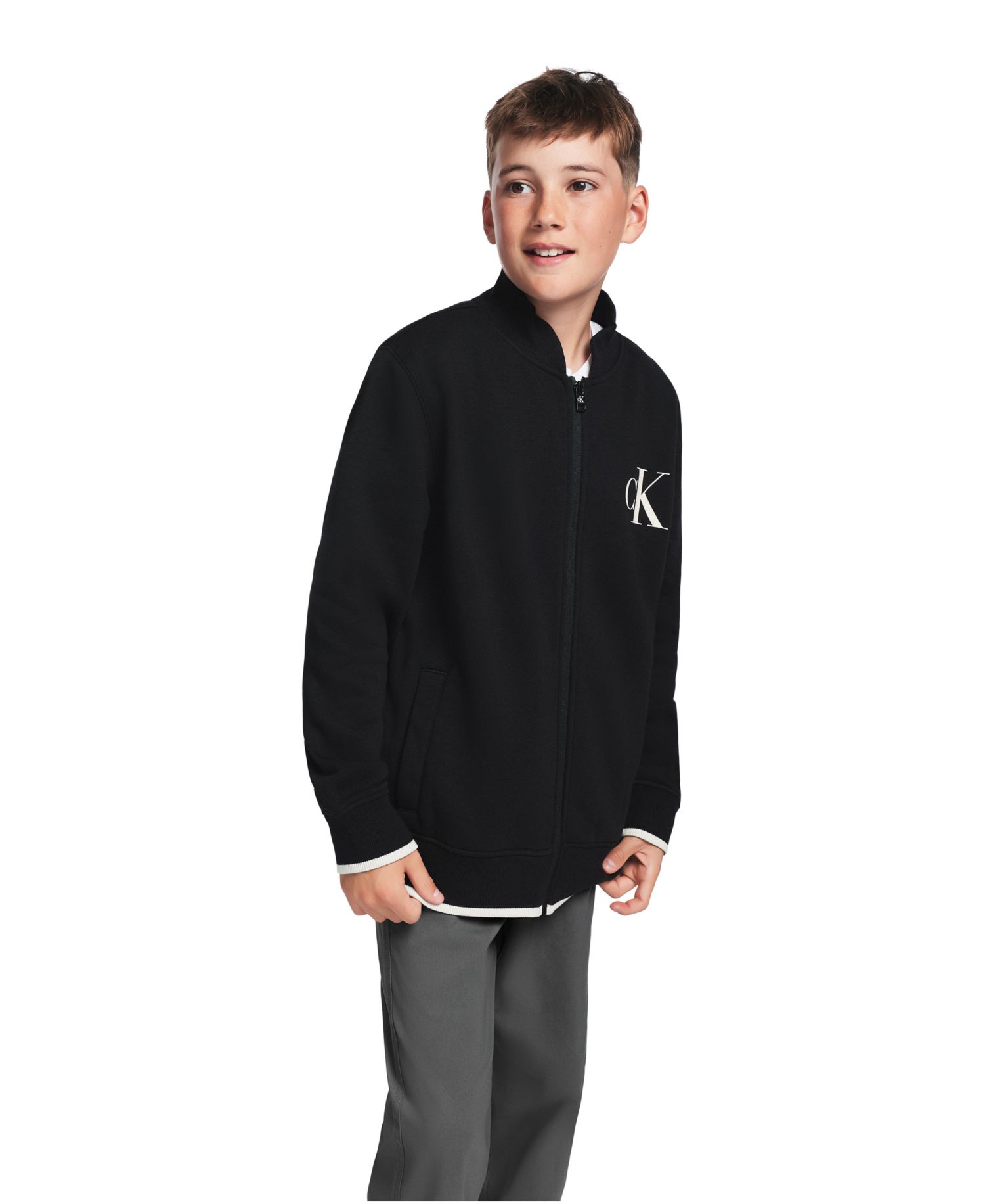 Boys' 8-20 Long-Sleeve Bomber Sweatshirt