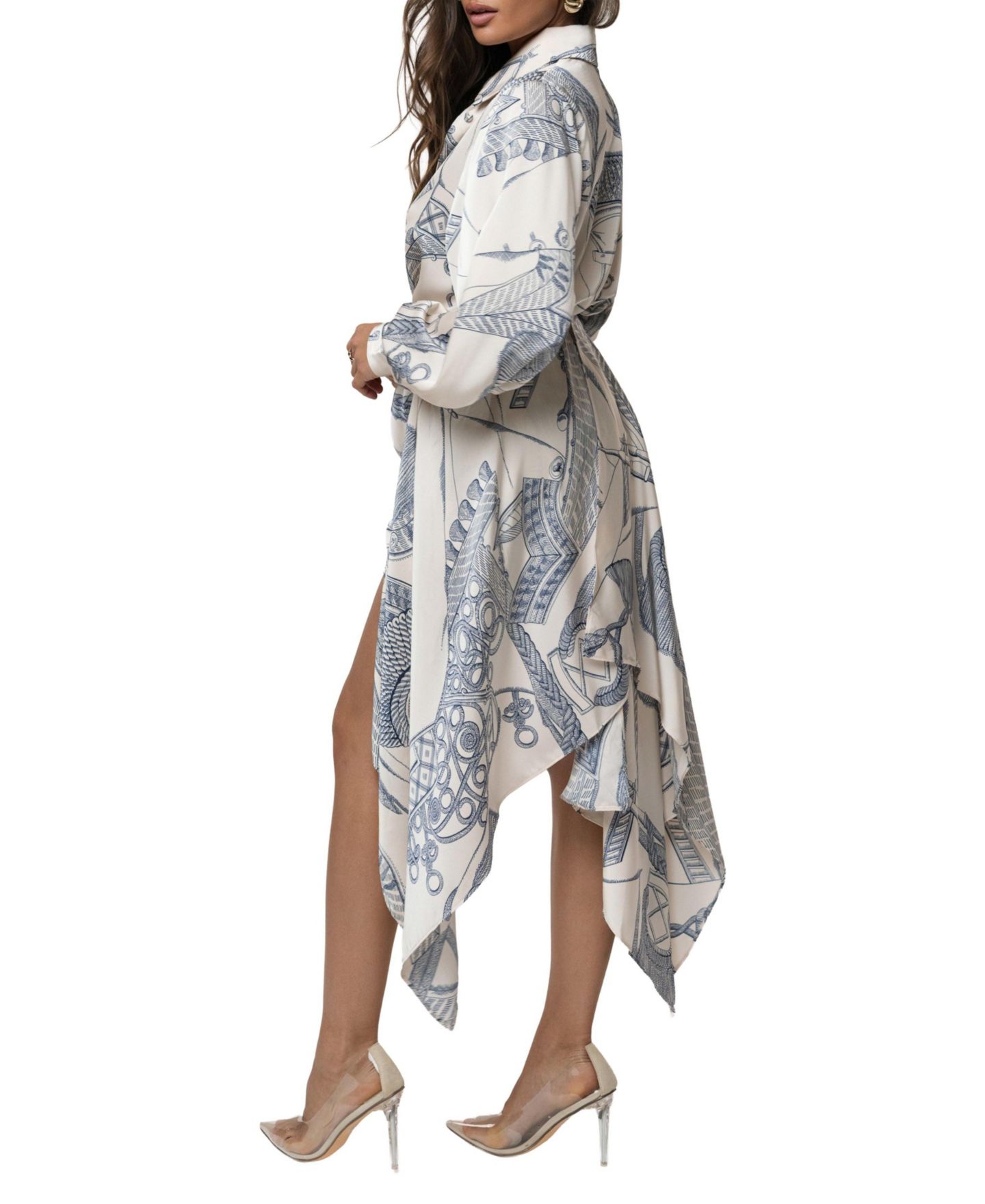Женский комплект JLUXLABEL Print Ameena Print Skirt Set, цвет: Слоновая кость с принтом — фото 2