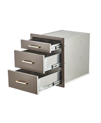 Stainless Steel Storage Cabinet, Metal 3 Drawer Unit with Quiet Slides for Kitchen or Laundry Room
