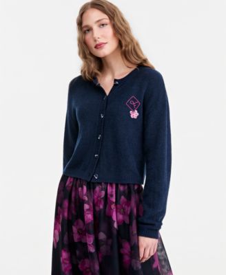 Women's Embroidered Cropped Cardigan