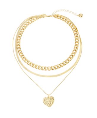 Gold Boho Heart Layered Necklace