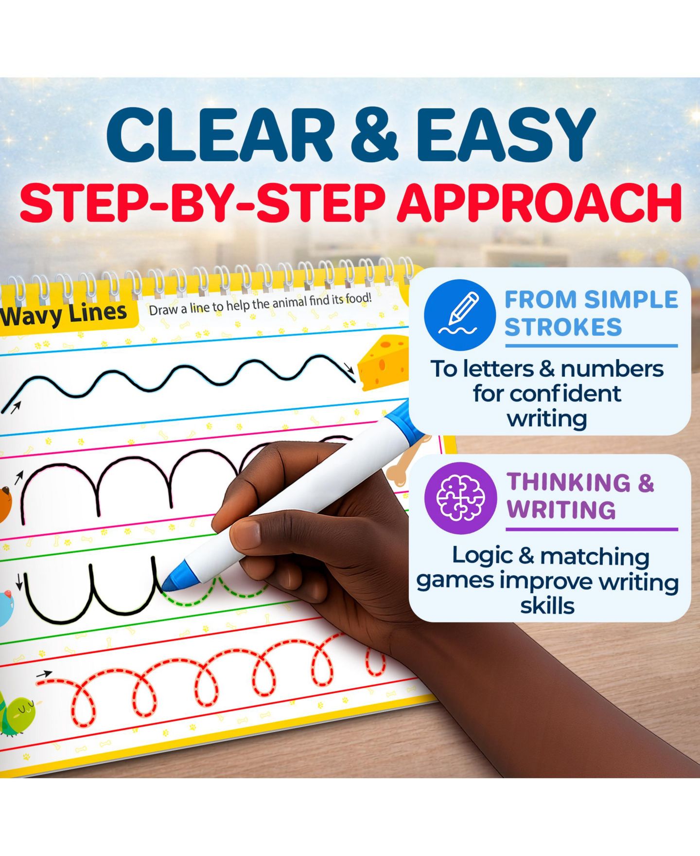 Детские игрушки Quokka Tracing Books for Kids Ages 3-5 - Dry Erase Activity Books for Kids Ages 3-5 - Writing Practice Workbook with Markers — фото 5