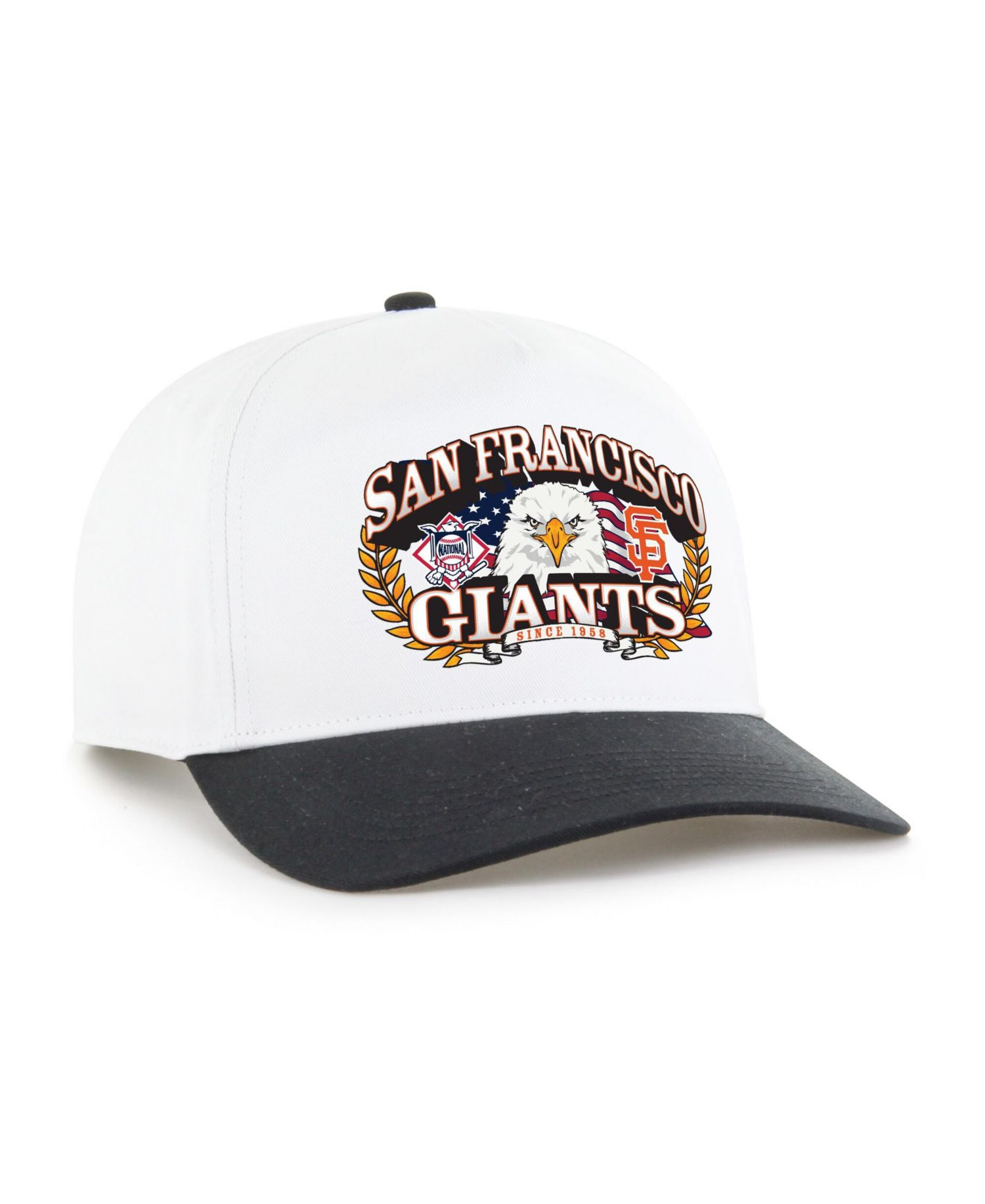 Men's White/Black San Francisco Giants Americana Eagle Hitch Adjustable Hat
