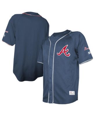 Men's Navy Atlanta Braves Team Color Full-Button Fashion Jersey