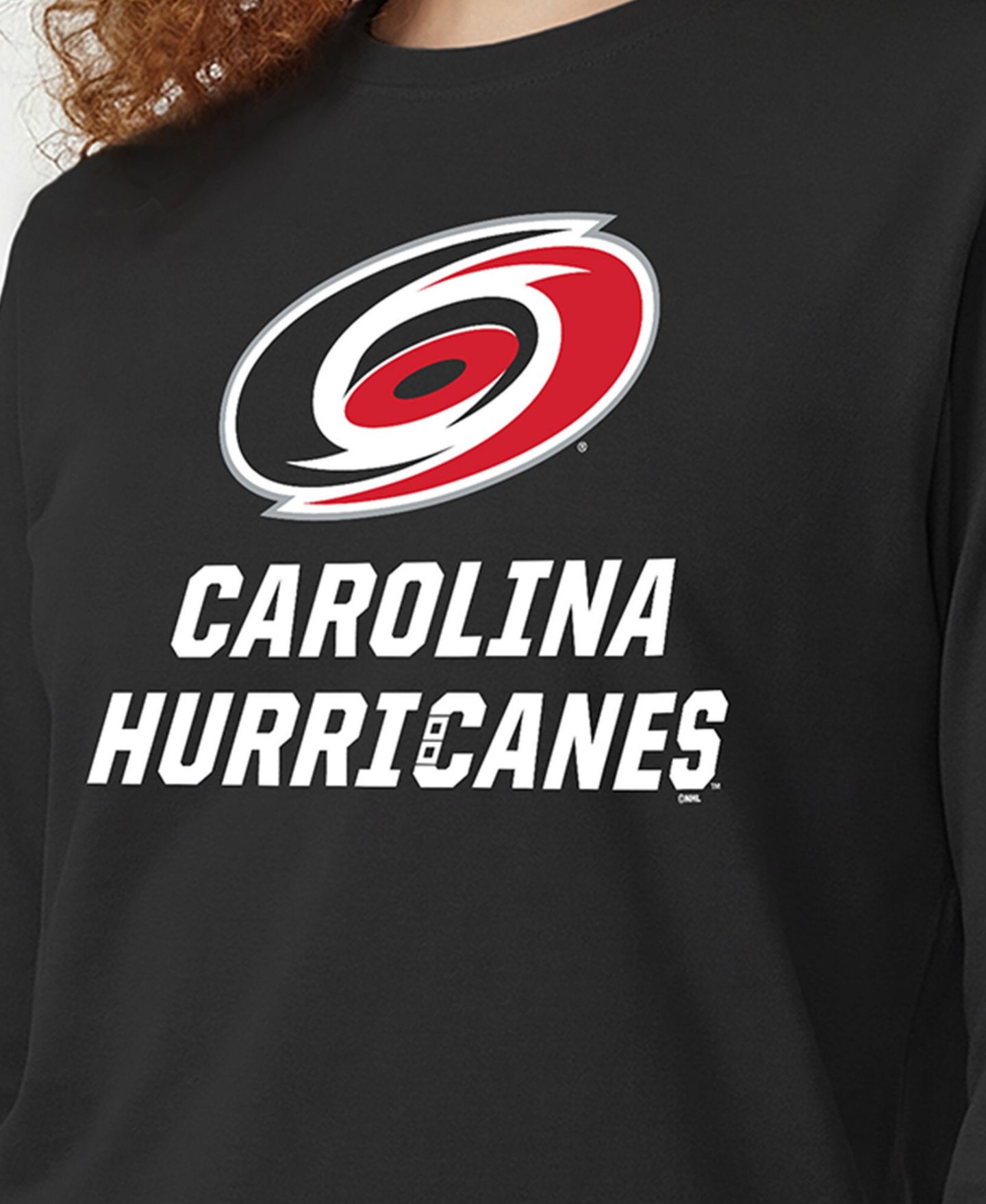 Женская футболка Champion Black Carolina Hurricanes Wordmark Lockup Long Sleeve — фото 2