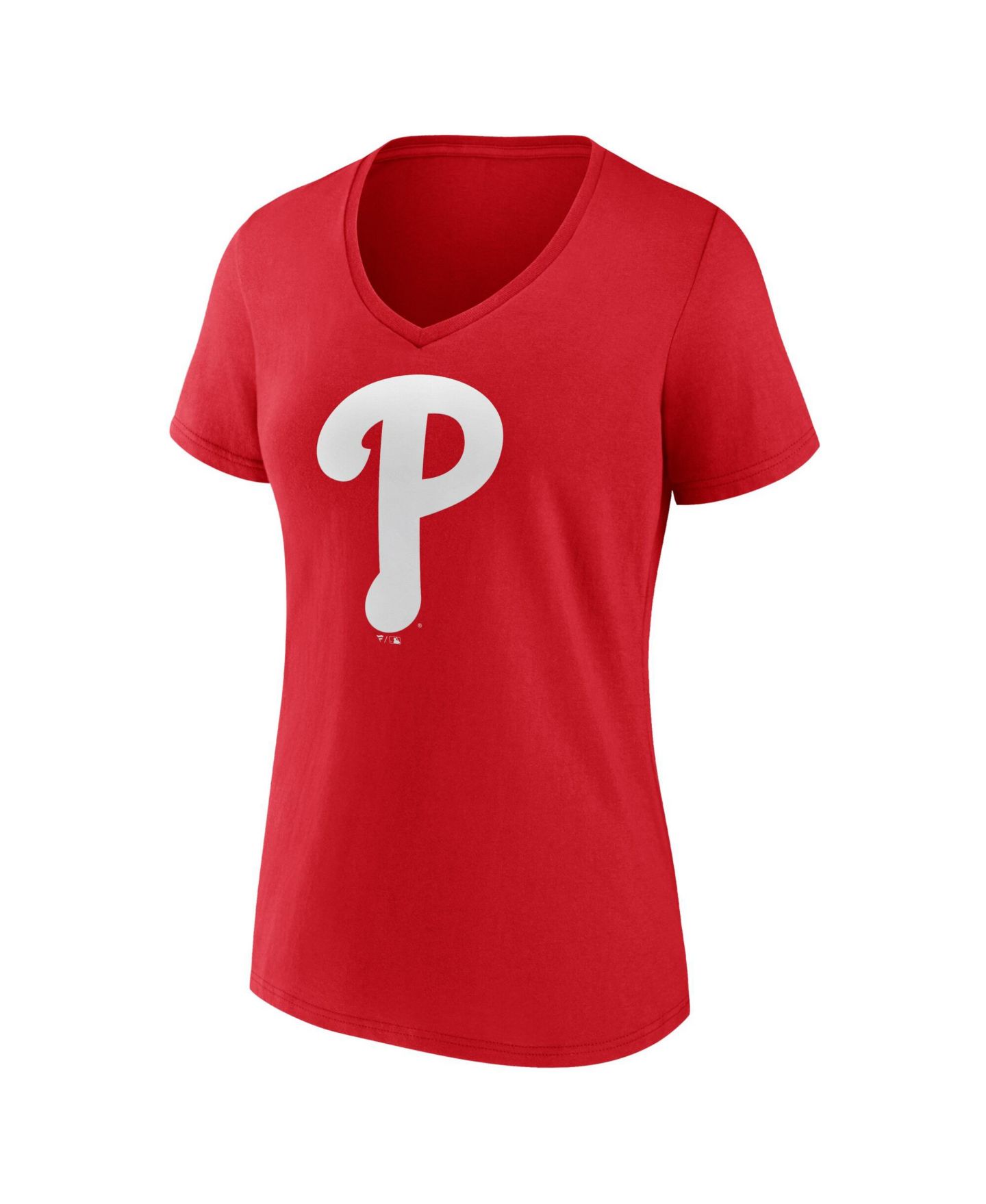 Женская футболка Logo Athletic Red Philadelphia Phillies V-Neck — фото 2