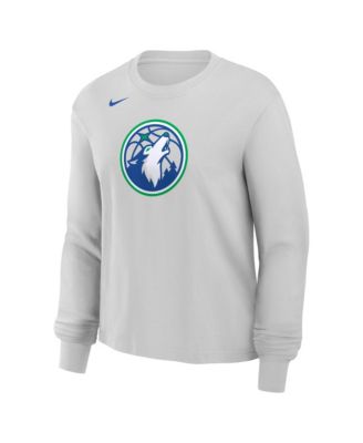 Women's Gray Minnesota Timberwolves Long Sleeve Boxy T-Shirt