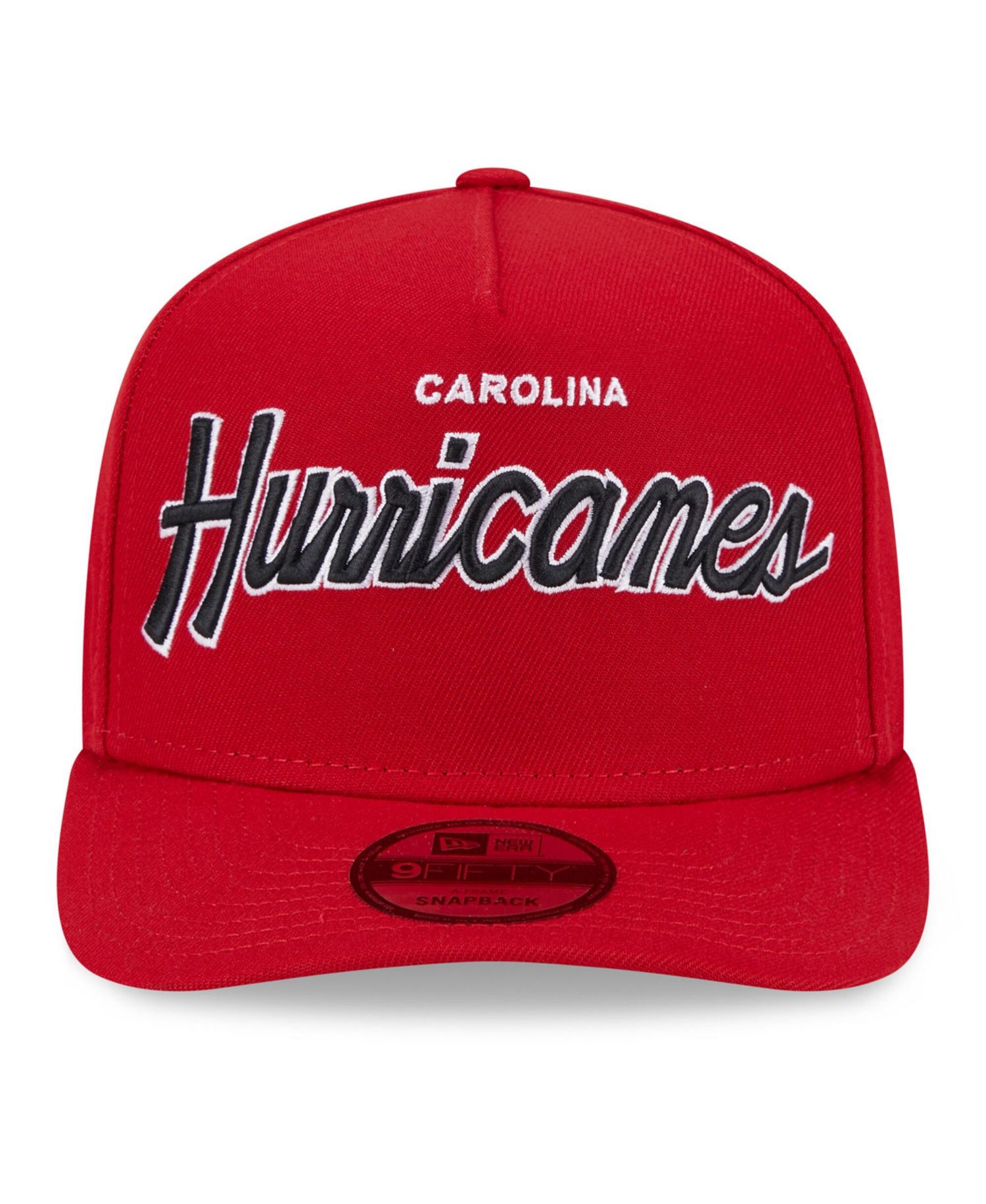 Men's Red Carolina Hurricanes Script 9FIFTY A-Frame Snapback Hat