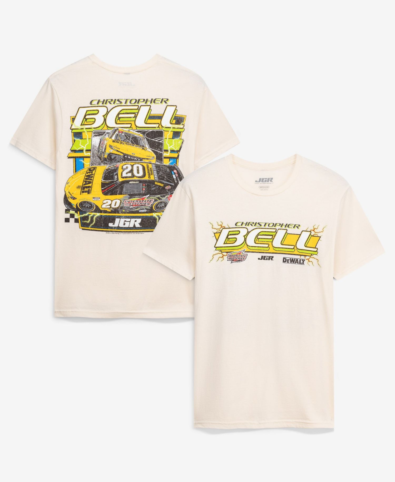 Men's Cream Christopher Bell 20 DeWalt/Interstate T-Shirt