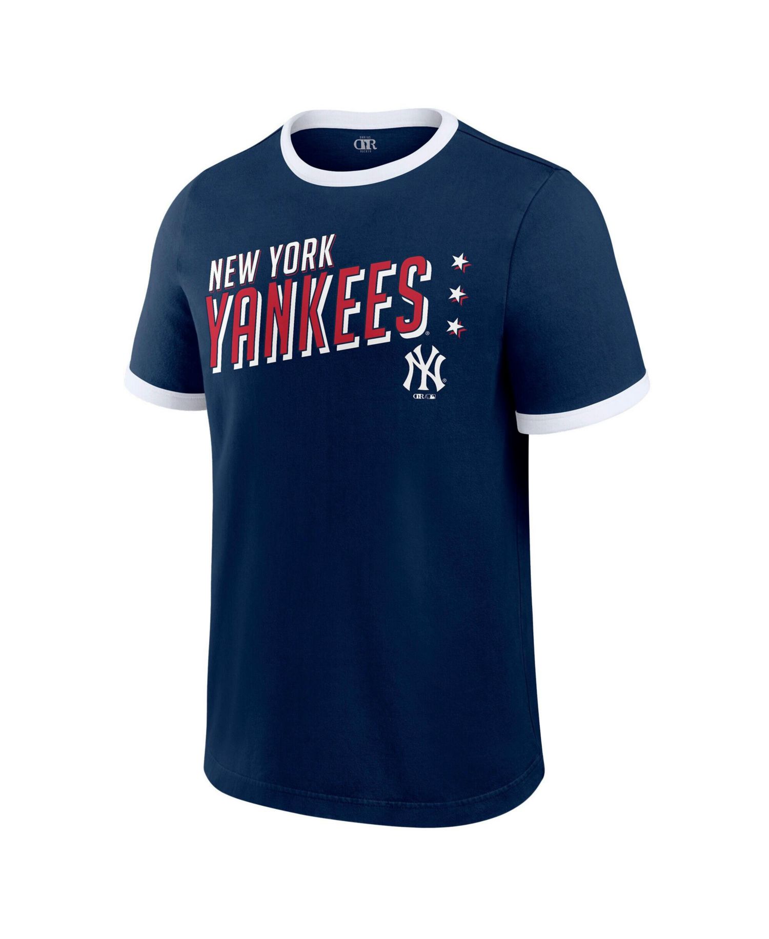 Men's Navy New York Yankees Americana Washed Ringer T-Shirt