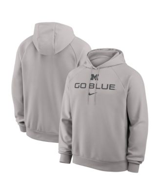 Men's Gray Michigan Wolverines Premium Performance Raglan Dri-FIT Hoodie