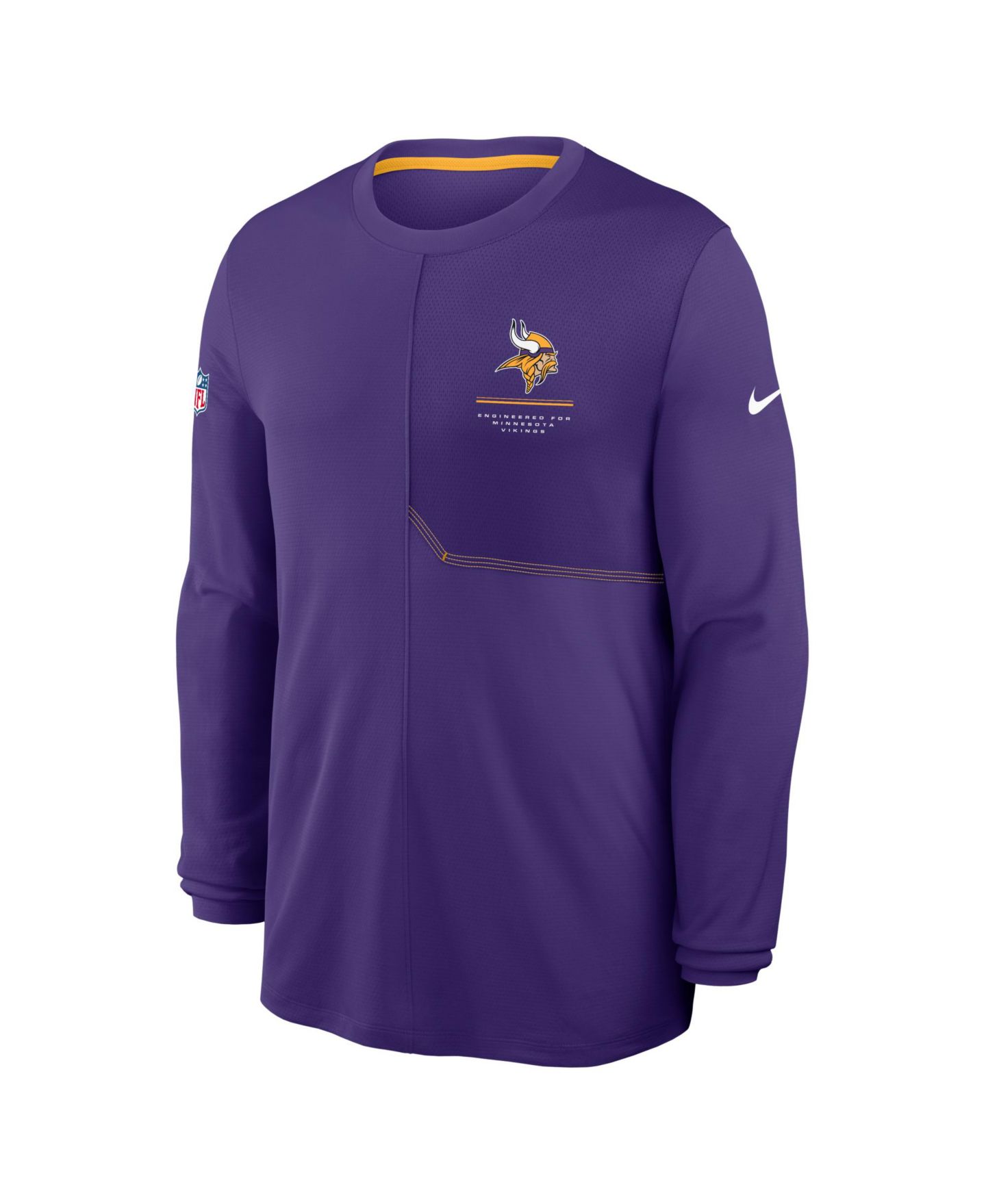 Мужская рубашка Nike Purple Minnesota Vikings Sideline Coaches UV Dri-FIT Long Sleeve — фото 2