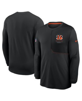 Men's Black Cincinnati Bengals Sideline Coaches UV Dri-FIT Long Sleeve Shirt