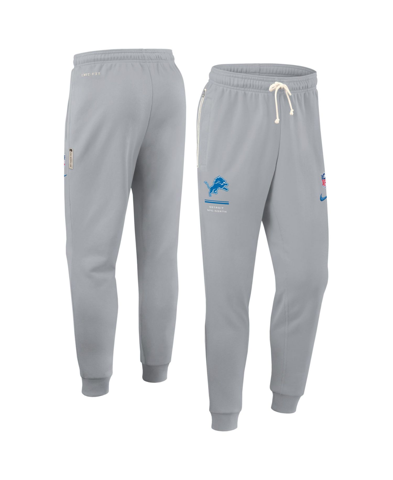 Men's Gray Detroit Lions Sideline Standard Issue Dri-FIT Taper Pants