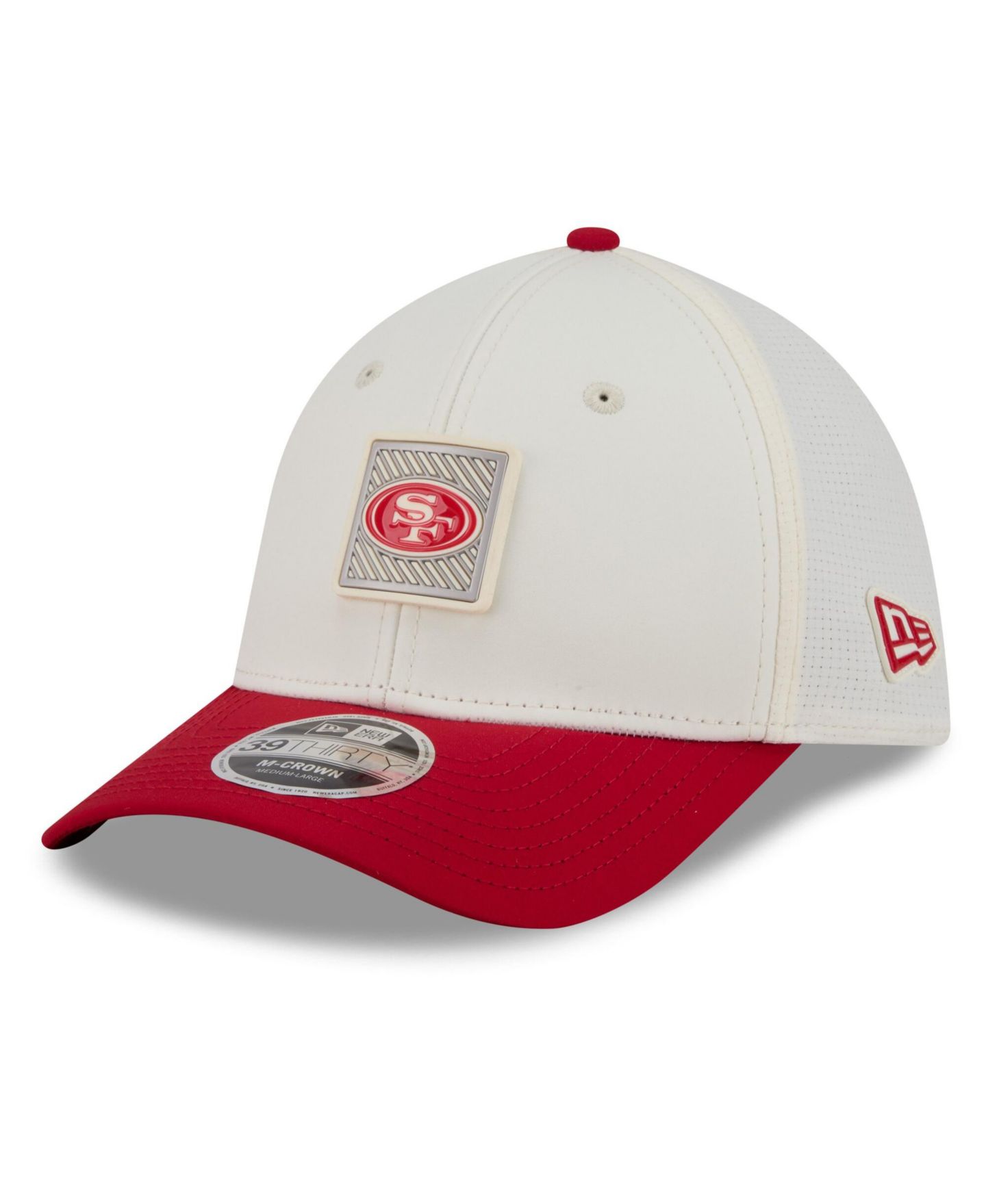 Мужская кепка New Era Cream/Scarlet San Francisco 49ers 2026 NFL Training Camp 39THIRTY Flex Hat — фото 4