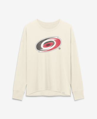 Women's Cream Carolina Hurricanes Distressed Logo Long Sleeve T-Shirt