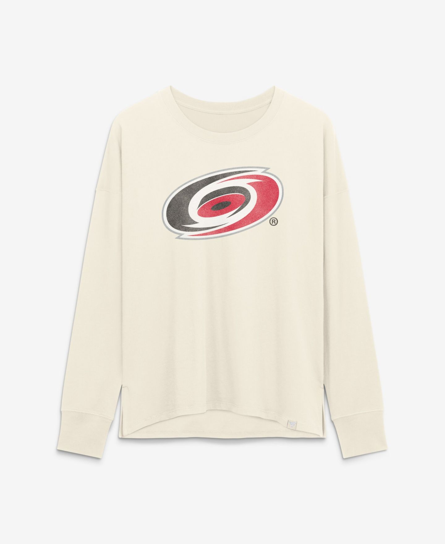 Женская футболка Fanatics Cream Carolina Hurricanes Distressed Logo Long Sleeve — фото 1