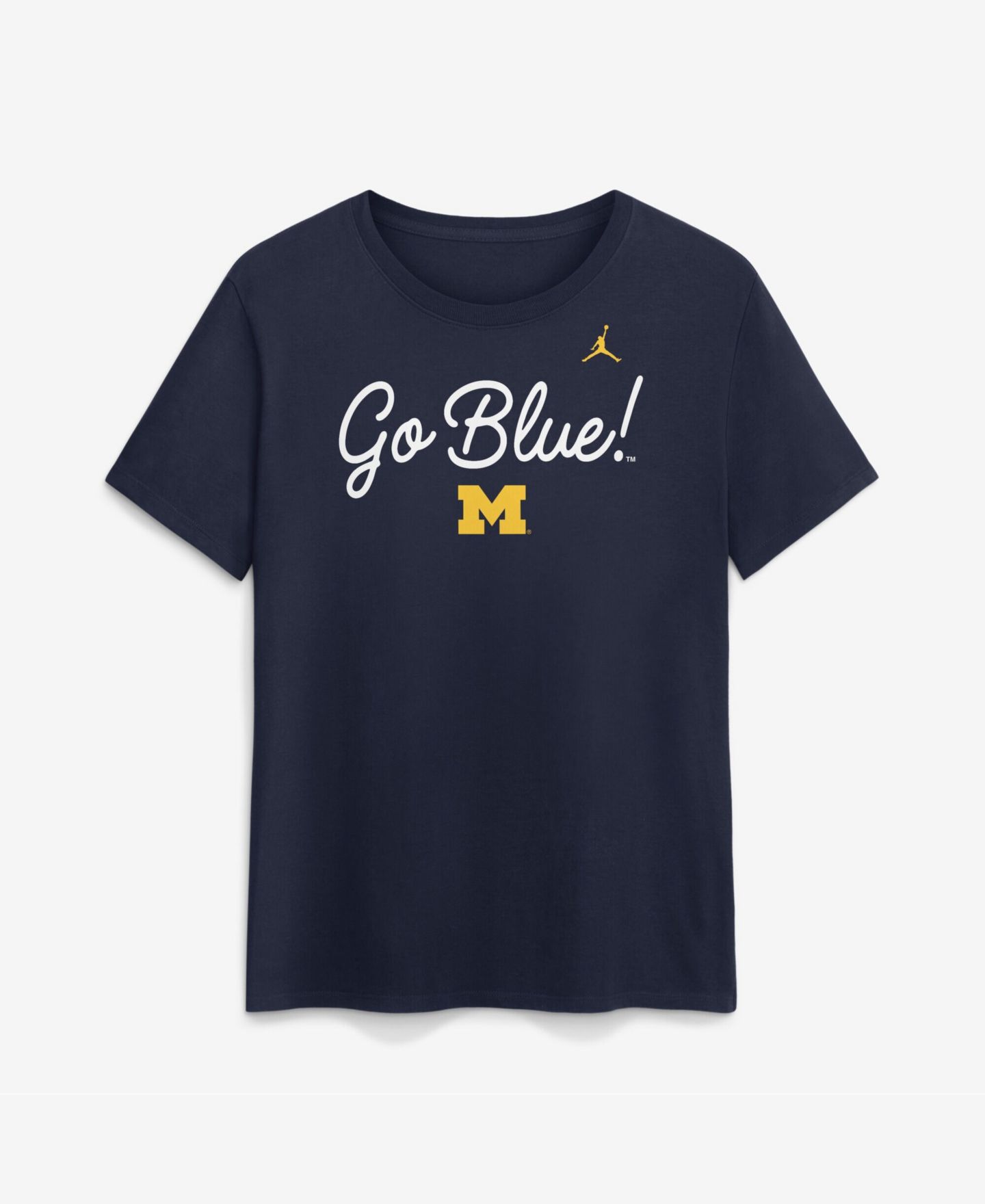 Женская футболка Jordan Navy Michigan Wolverines Script Mantra Logo — фото 2