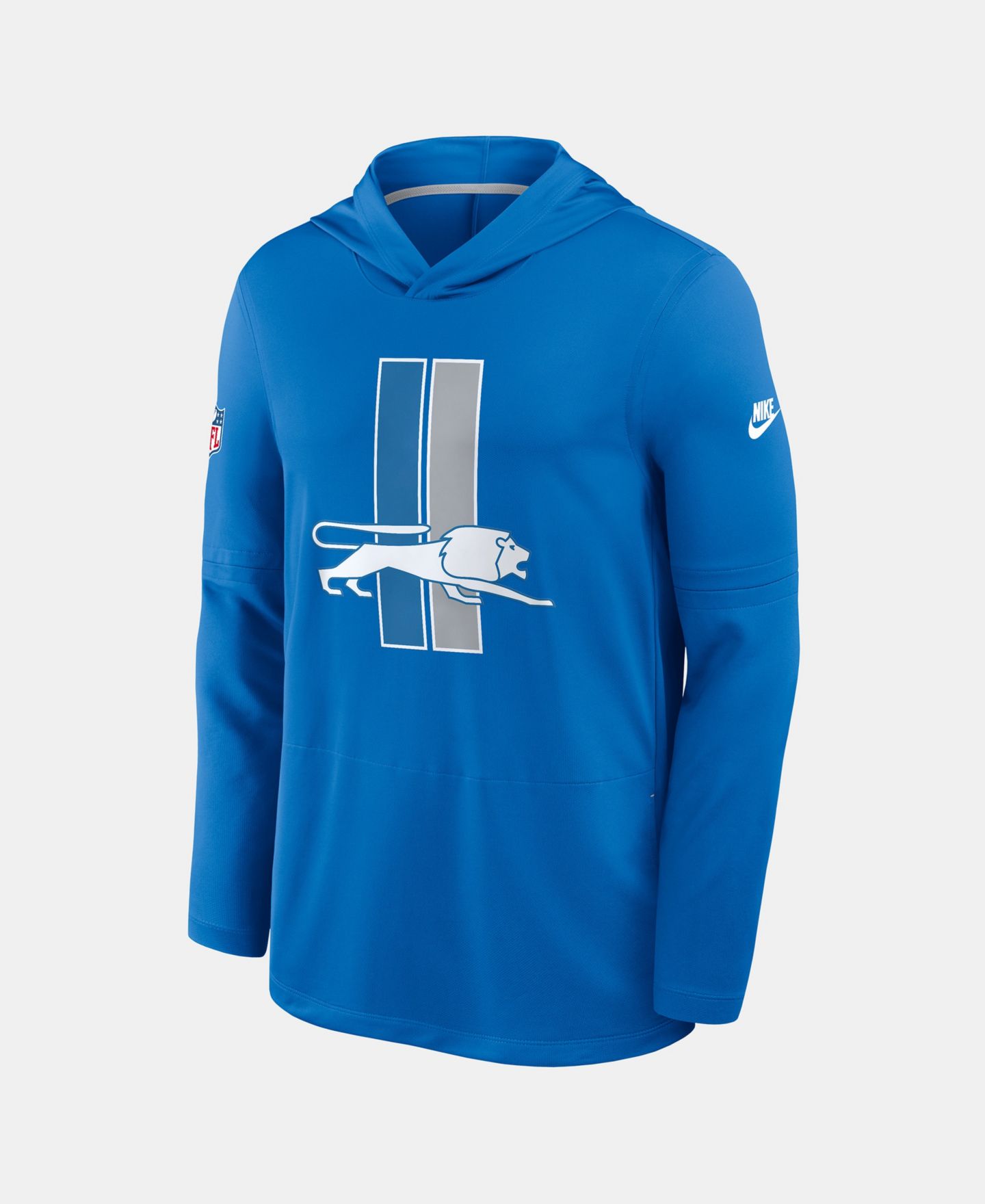 Мужская футболка Nike Blue Detroit Lions Sideline Dri-FIT Long Sleeve Hooded — фото 3