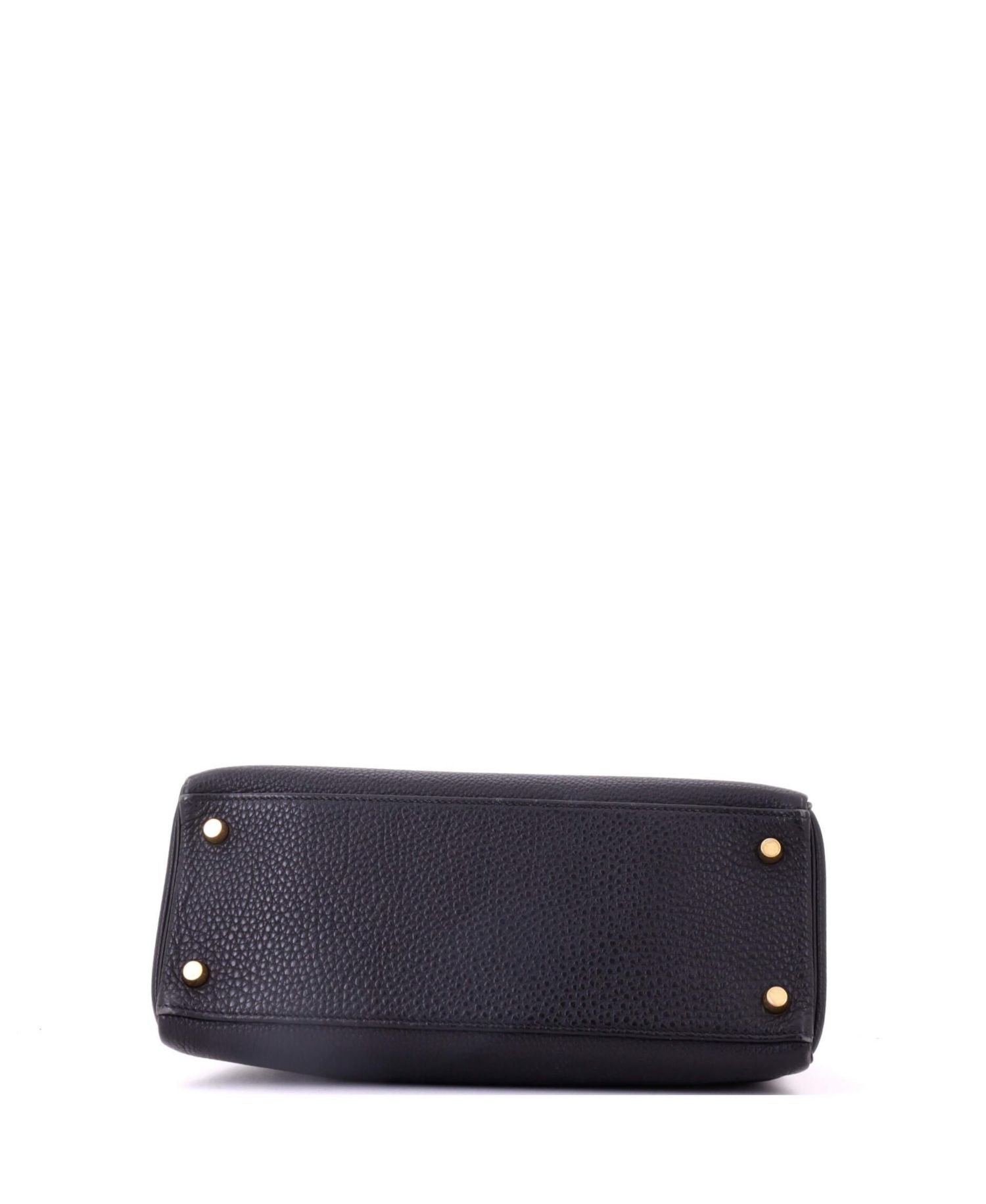 Kelly 28 Handbag Black Togo with Gold Hardware