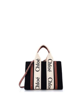 Small Woody Tote Felt with Leather and Canvas