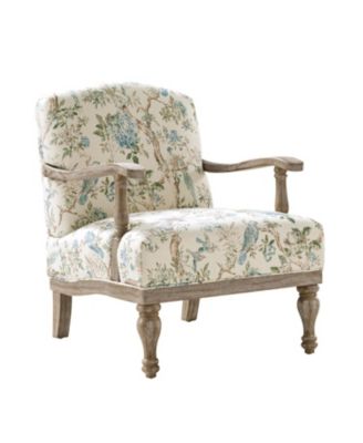 Ode 27.75"With Farmhouse Floral Accent Chair with Solid Wood Frame