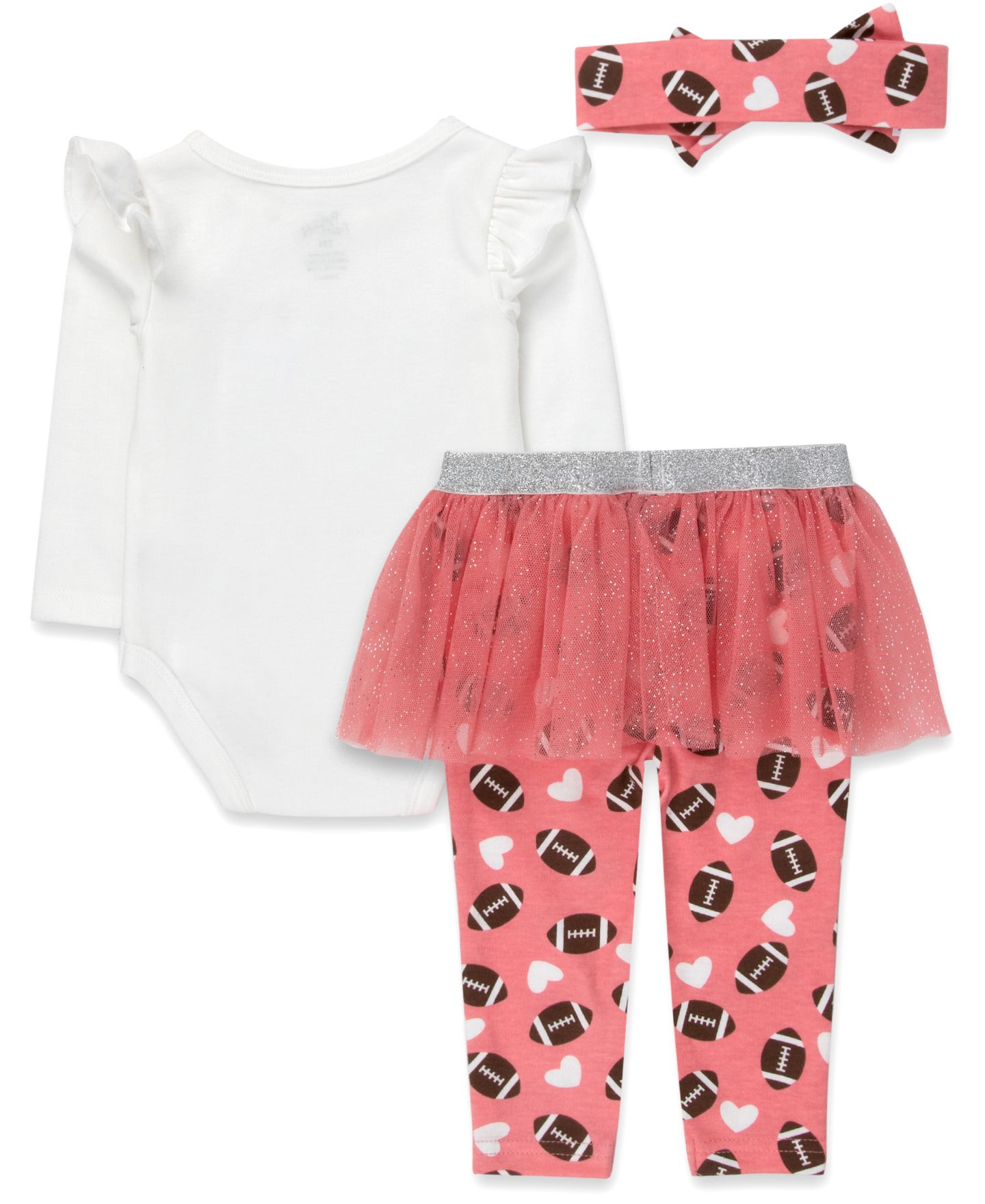 Комплекты Baby Essentials Long-Sleeve Bodysuit, Leggings and Headband, 3-Piece Set для девочек-малышей, цвет: Белый — фото 2