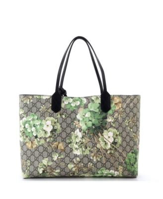 Medium Reversible Tote Blooms GG Print Leather