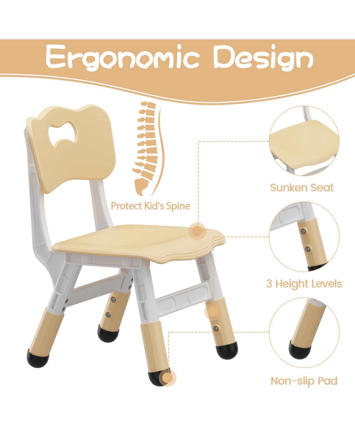 homfan Kids Table and 6 Chairs Set, Height Adjustable Toddler Graffiti Desktop, Study for Home Daycare Preschool Ages 2-10