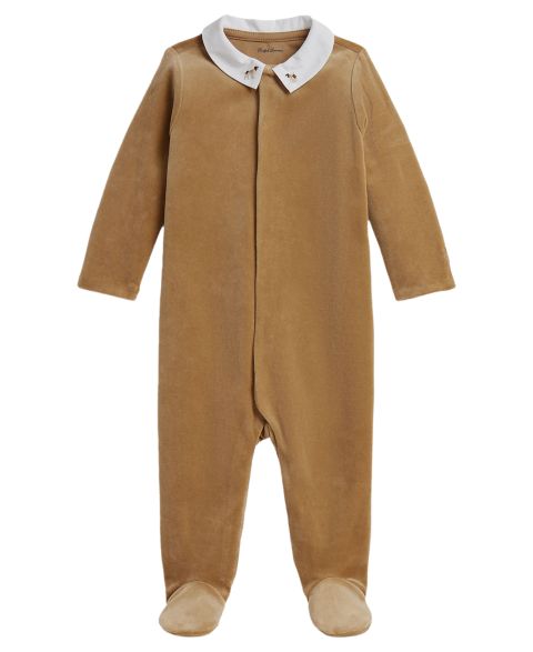 Комбинезон Polo Ralph Lauren Embroidered Velour Footed Coverall для мальчиков-малышей, цвет: Верблюжий