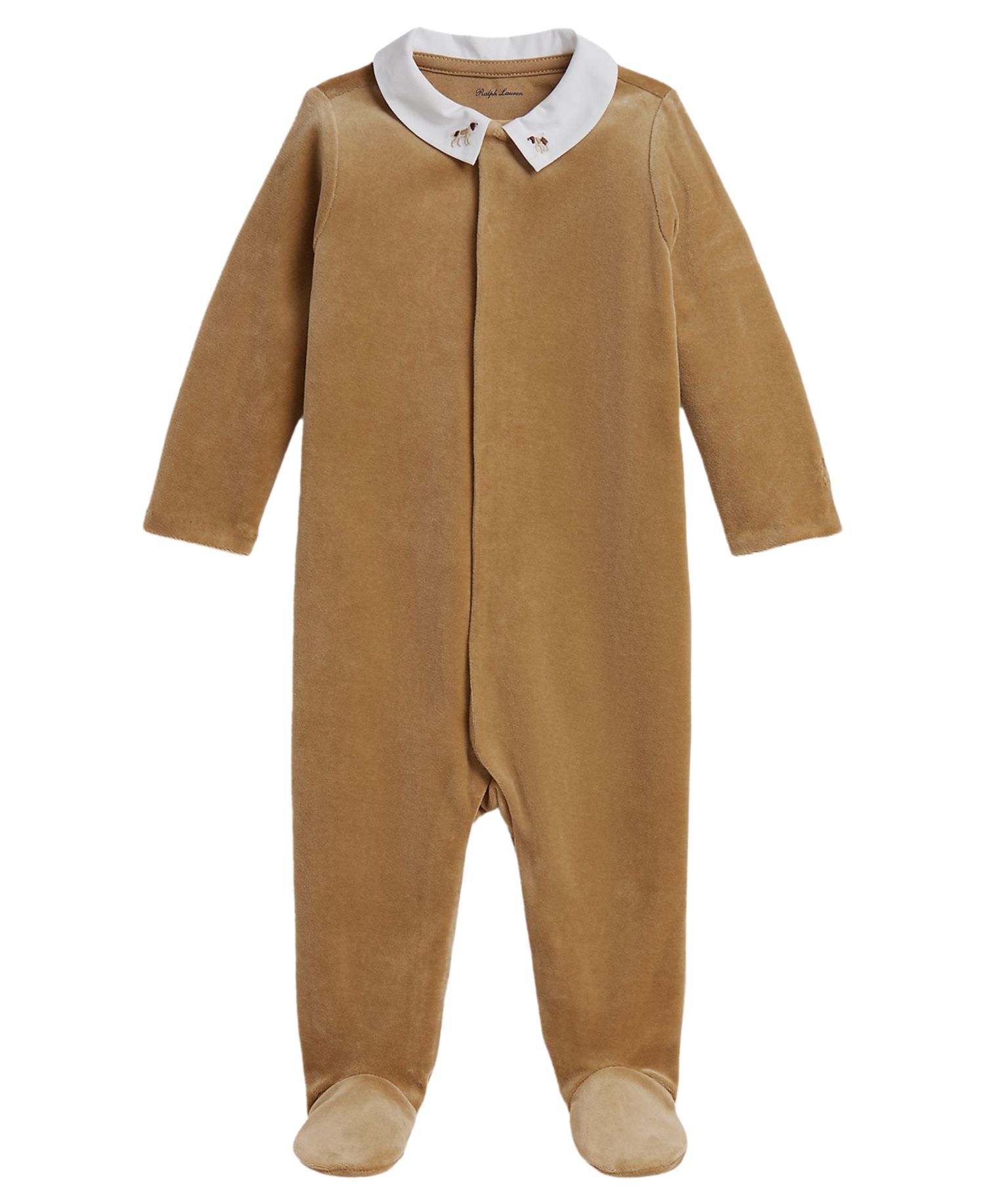 Baby Boys' Embroidered Velour Footed Coverall
