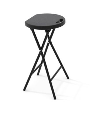 1 Piece 24 Inch Ourdoor Folding Stool, Folding Bar Stool with Handle for Outdoor Indoor Kitchen Home Bar