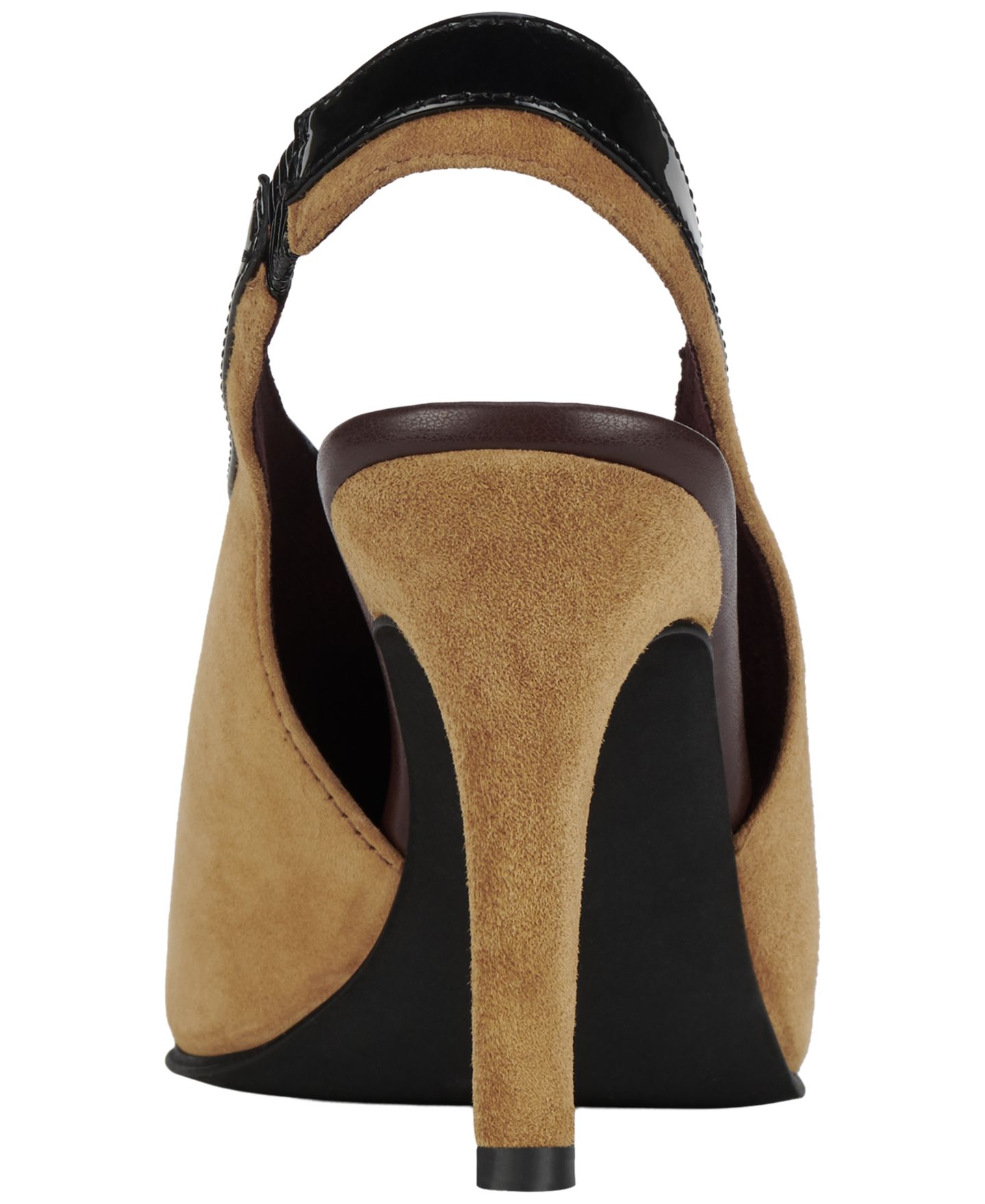 Женские туфли Jeffrey Campbell Means Slingback Square Toe Pumps, цвет: Бежевый замшевый / Чёрный комбинированный — фото 3