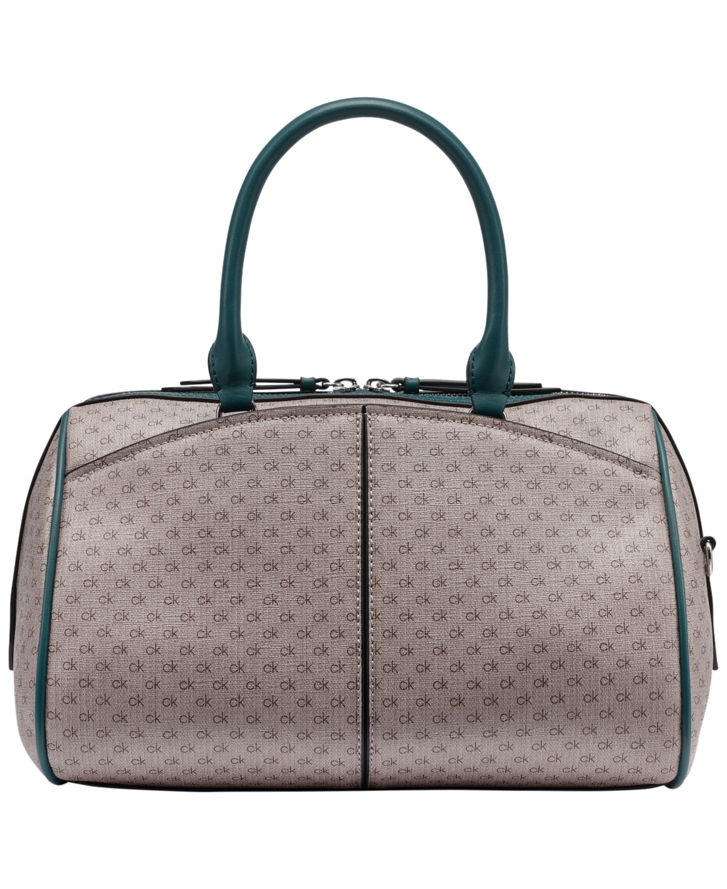Женская сумка Calvin Klein Genevieve Small Satchel Handbag, цвет: Серо-коричневый / Бирюзовый — фото 2