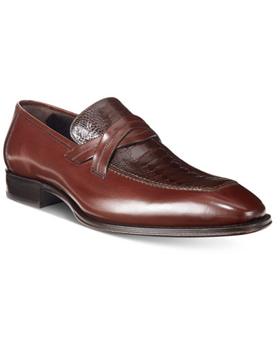 Mezlan Men's Ryan Loafers With Ostrich Vamp, Only at Macy's