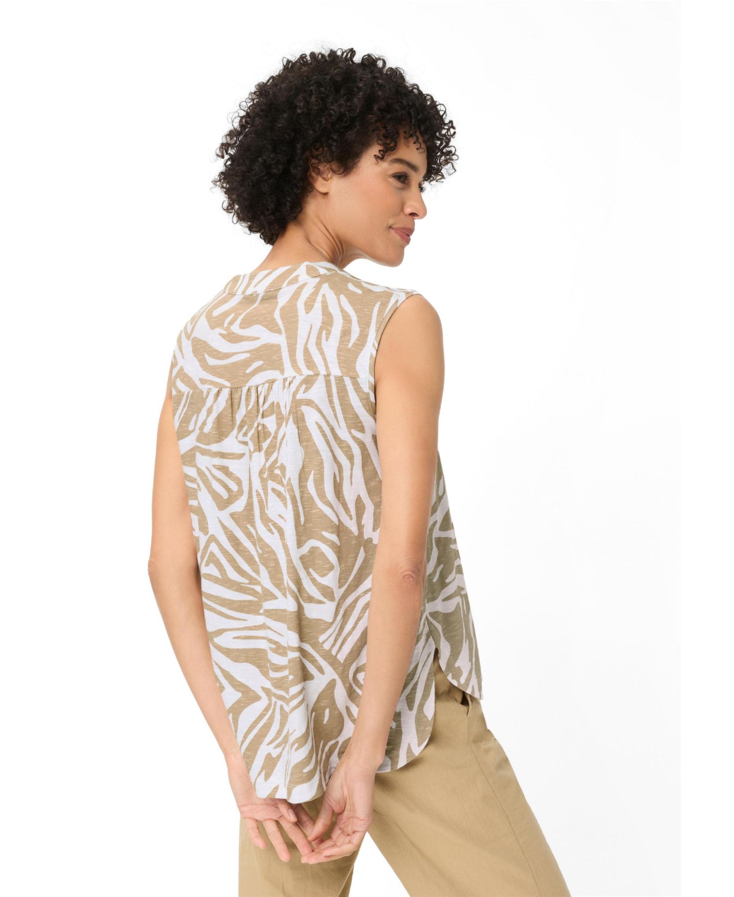 Women's Sleeveless Neo Zebra V-Neck Shell